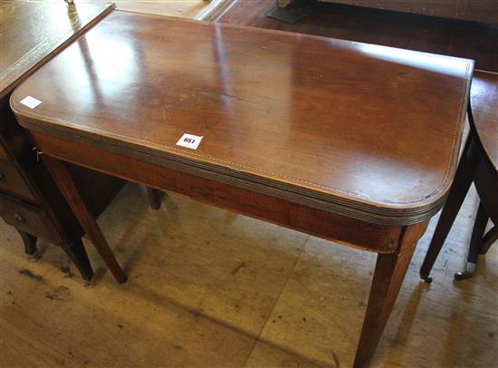 19th century mahogany card table(-)